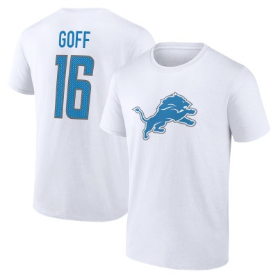 Футболка Jared Goff Detroit Lions Icon Player Name & Number - White