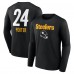Pittsburgh Steelers Joey Porter Jr. Black Team Wordmark Player Name & Number Long Sleeve T-Shirt