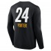 Pittsburgh Steelers Joey Porter Jr. Black Team Wordmark Player Name & Number Long Sleeve T-Shirt