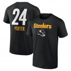 Pittsburgh Steelers Joey Porter Jr. Black Team Wordmark Player Name & Number T-Shirt