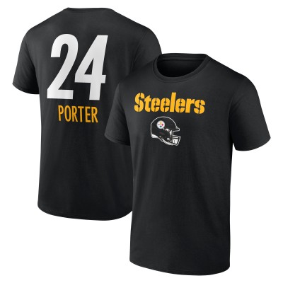 Pittsburgh Steelers Joey Porter Jr. Black Team Wordmark Player Name & Number T-Shirt