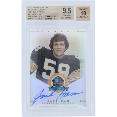 Jack Ham Pittsburgh Steelers Autographed 2013 Panini Spectra #JHAM BGS Authenticated 9.5/10 Card - 9.5,9.5,9.5,9 Subgrades