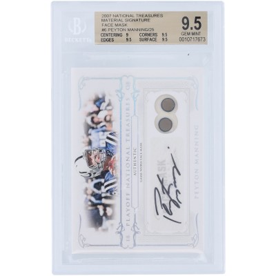 Peyton Manning Indianapolis Colts Autographed 2007 Playoff National Treasures Relic #6 #11/25 BGS Authenticated 9.5/10 Card - 9,9.5,9.5,9.5 Subgrades