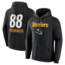 Pittsburgh Steelers Pat Freiermuth Black Team Wordmark Player Name & Number Pullover Hoodie