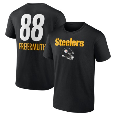 Футболка Pat Freiermuth Pittsburgh Steelers Team Wordmark Player Name & Number - Black