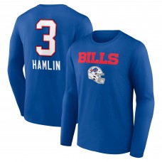 Футболка с длинным рукавом Damar Hamlin Buffalo Bills Team Wordmark Player Name & Number - Royal