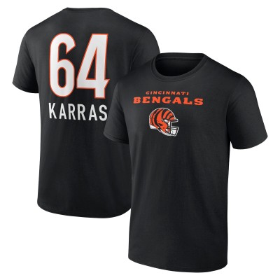 Футболка Ted Karras Cincinnati Bengals Team Wordmark Player Name & Number - Black