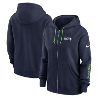 Женская Seattle Seahawks Nike College Navy Plus Size Phoenix Full-Zip Hoodie