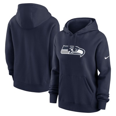 Женская Seattle Seahawks Nike College Navy Club Fleece Hoodie