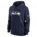 Женская Seattle Seahawks Nike College Navy Club Fleece Hoodie