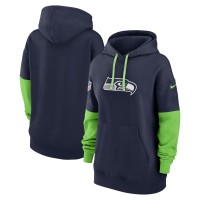 Женская Seattle Seahawks Nike College Navy Sideline Essential Hoodie