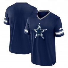 Футболка Dallas Cowboys Fanatics Navy Stripe Stacking V-Neck