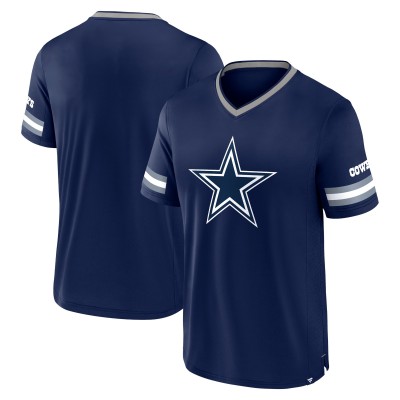 Футболка Dallas Cowboys Fanatics Navy Stripe Stacking V-Neck