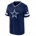 Футболка Dallas Cowboys Fanatics Navy Stripe Stacking V-Neck