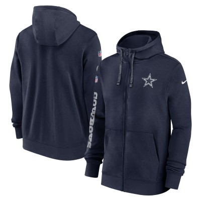 Толстовка на молнии Dallas Cowboys Nike 2024 Sideline Club - Navy