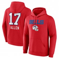 Толстовка Josh Allen Buffalo Bills Team Wordmark Player Name & Number - Red