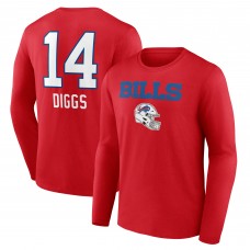 Футболка с длинным рукавом Stefon Diggs Buffalo Bills Team Wordmark Player Name & Number - Red