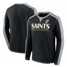 Футболка с длинным рукавом New Orleans Saints Fanatics Black/Gray Behind the Line