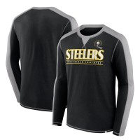 Pittsburgh Steelers Fanatics Black/Gray Behind the Line Long Sleeve T-Shirt