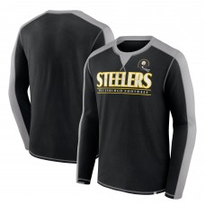 Pittsburgh Steelers Fanatics Black/Gray Behind the Line Long Sleeve T-Shirt