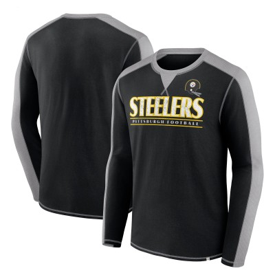 Pittsburgh Steelers Fanatics Black/Gray Behind the Line Long Sleeve T-Shirt