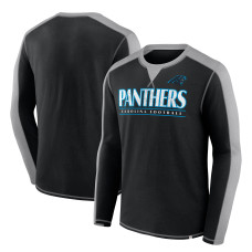 Футболка с длинным рукавом Carolina Panthers Fanatics Black/Gray Behind the Line