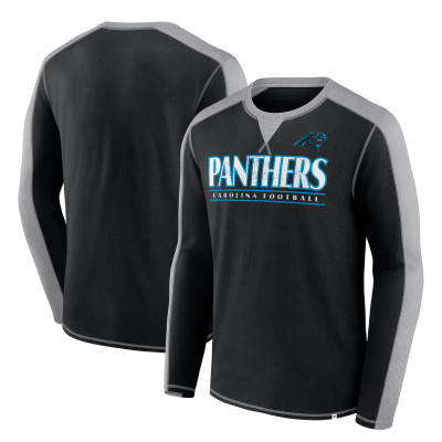Футболка с длинным рукавом Carolina Panthers Fanatics Black/Gray Behind the Line