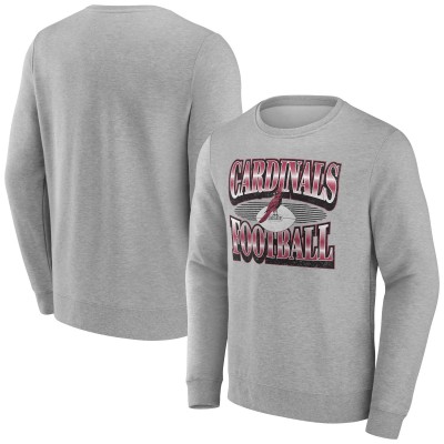 Arizona Cardinals Fanatics Heather Gray Chance Throwback Fleece Pullover Sweatshirt