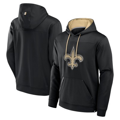 New Orleans Saints Fanatics Black Defender Pullover Hoodie