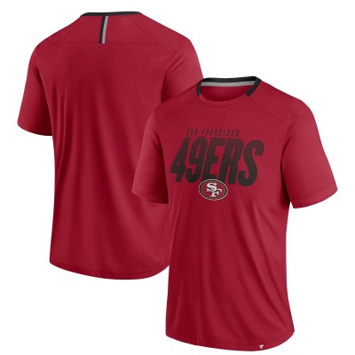 San Francisco 49ers Fanatics Scarlet Defender Fade Slant T-Shirt