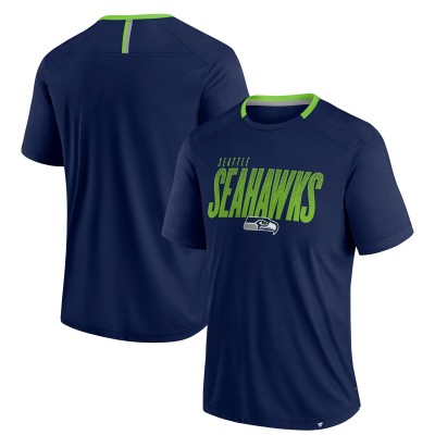Seattle Seahawks Fanatics College Navy Defender Fade Slant T-Shirt