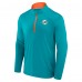 Кофта на короткой молнии Miami Dolphins Fanatics Aqua Defender Long Sleeve