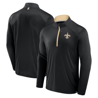 Кофта на короткой молнии New Orleans Saints Fanatics Black Defender Long Sleeve
