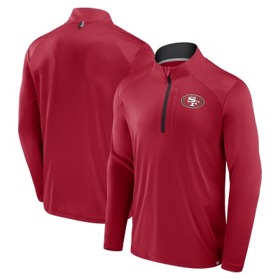 San Francisco 49ers Fanatics Scarlet Defender Long Sleeve Quarter-Zip Jacket
