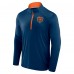 Кофта на короткой молнии Chicago Bears Fanatics Navy Defender Long Sleeve