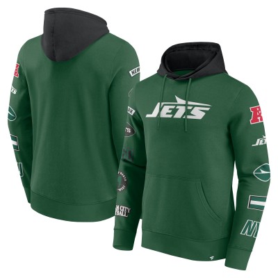 New York Jets Fanatics Green/Black Patched Out Pullover Hoodie