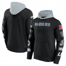 Las Vegas Raiders Fanatics Black/Gray Patched Out Pullover Hoodie
