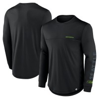 Seattle Seahawks Fanatics Black Blackout Long Sleeve T-Shirt
