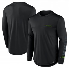Seattle Seahawks Fanatics Black Blackout Long Sleeve T-Shirt