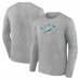 Miami Dolphins Fanatics Heather Gray Stat Sheet Long Sleeve T-Shirt