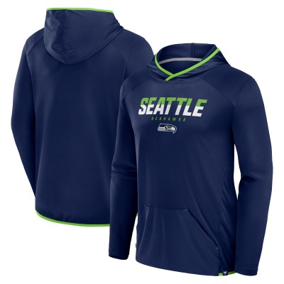 Seattle Seahawks Fanatics College Navy Transitional Defender Hoodie Long Sleeve T-Shirt