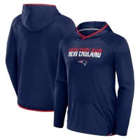 New England Patriots Fanatics Navy Transitional Defender Hoodie Long Sleeve T-Shirt