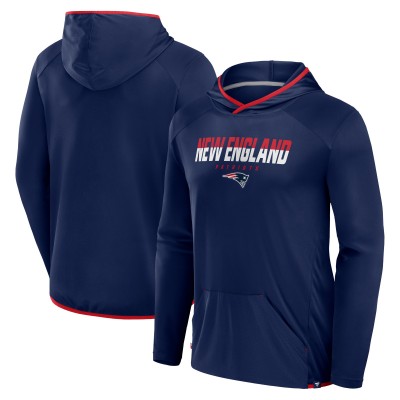 New England Patriots Fanatics Navy Transitional Defender Hoodie Long Sleeve T-Shirt