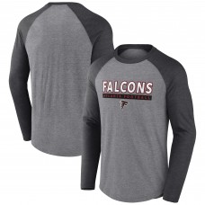 Футболка с длинным рукавом Atlanta Falcons Fanatics Heather Gray/Charcoal Tri-Blend Raglan