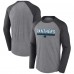 Футболка с длинным рукавом Carolina Panthers Fanatics Heather Gray/Charcoal Tri-Blend Raglan