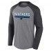 Футболка с длинным рукавом Carolina Panthers Fanatics Heather Gray/Charcoal Tri-Blend Raglan