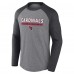 Arizona Cardinals Fanatics Heather Gray/Charcoal Tri-Blend Raglan Long Sleeve T-Shirt