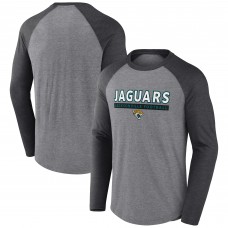 Футболка с длинным рукавом Jacksonville Jaguars Tri-Blend Raglan - Heather Gray/Charcoal