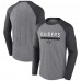 Las Vegas Raiders Fanatics Heather Gray/Charcoal Tri-Blend Raglan Long Sleeve T-Shirt