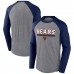Футболка с длинным рукавом Chicago Bears Fanatics Heather Gray/Navy Tri-Blend Raglan